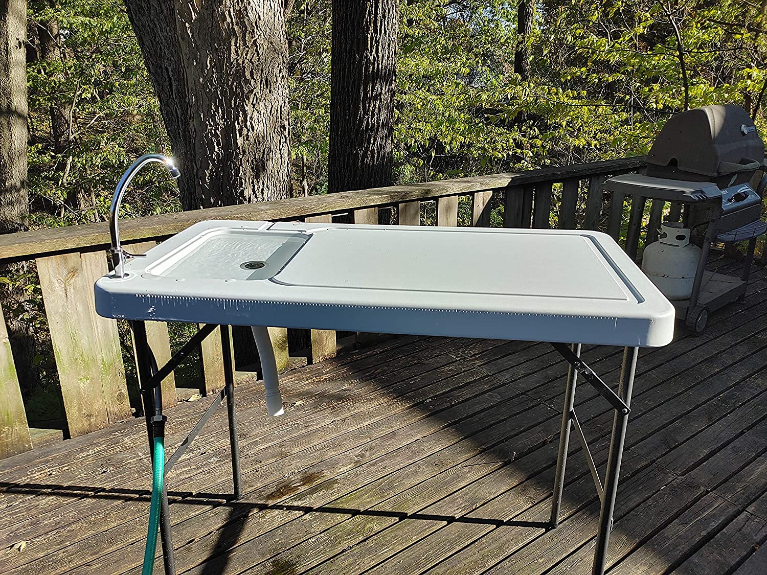 Portable Folding Fish Fillet Cutting Board Table with Built-in Sink & Faucet - Easy to Carry, Clean & Store | Perfect for Camping, Fishing Trips & Outdoor Cooking