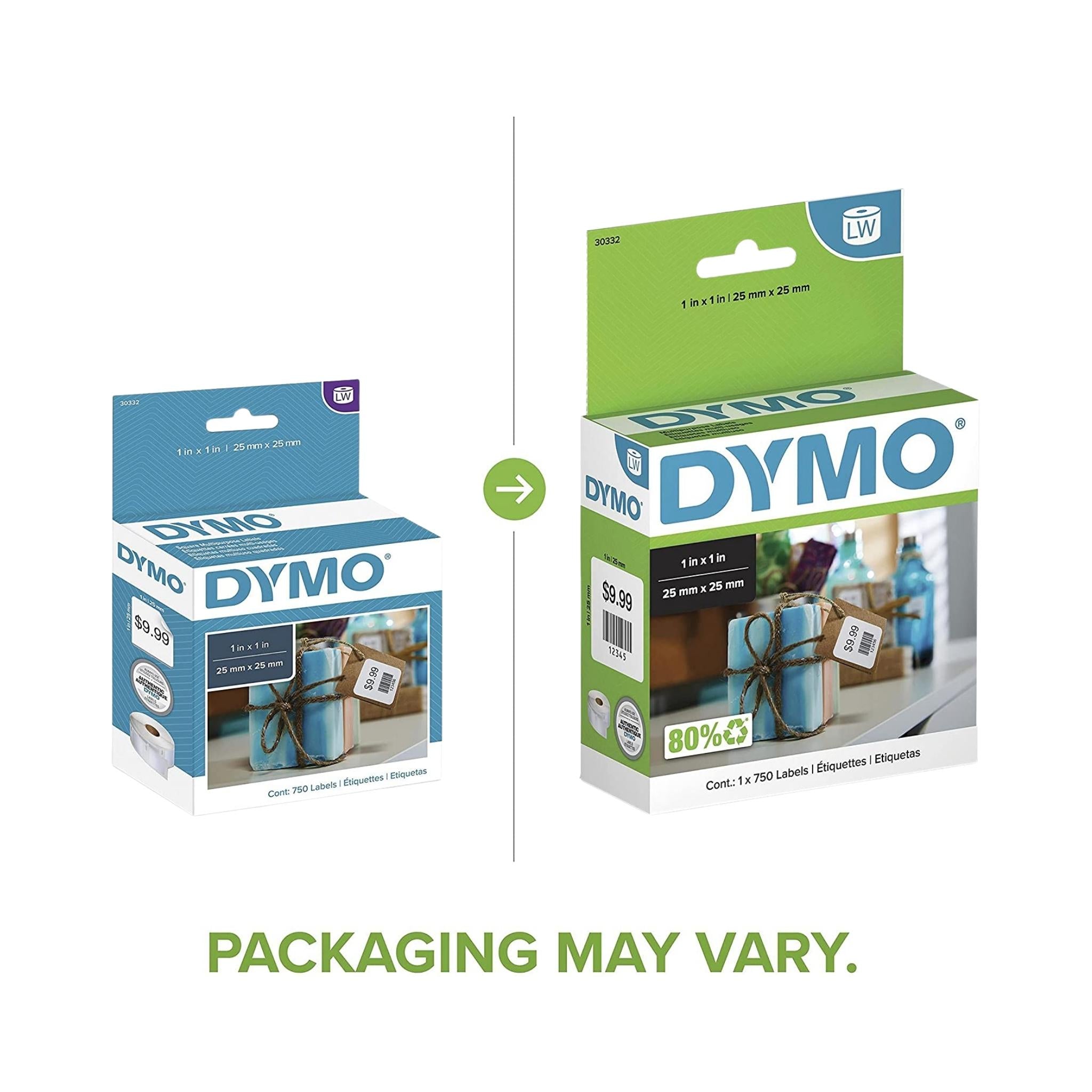 DYMO LabelWriter Square 1 x 1 Inch Multi-Purpose Labels for Shipping, Mailing & Organization - Compatible with DYMO LabelWriter Printers - 100 Sheets/Pack