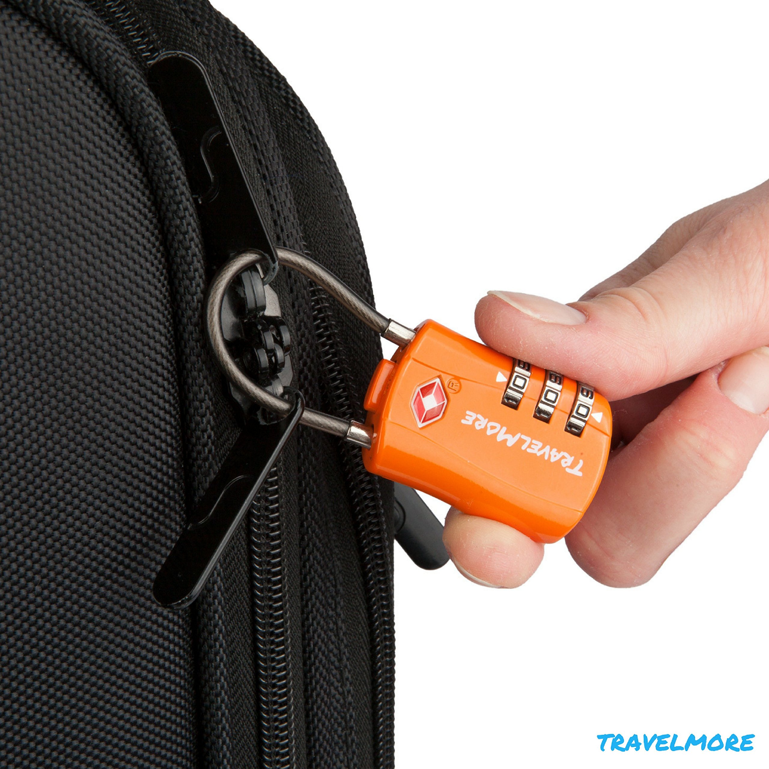 8 Pack TSA Approved Travel Combination Locks for Luggage & Suitcases - 4 Black & 4 Orange - Secure Your Bags During Air Travel & Hotel Stays