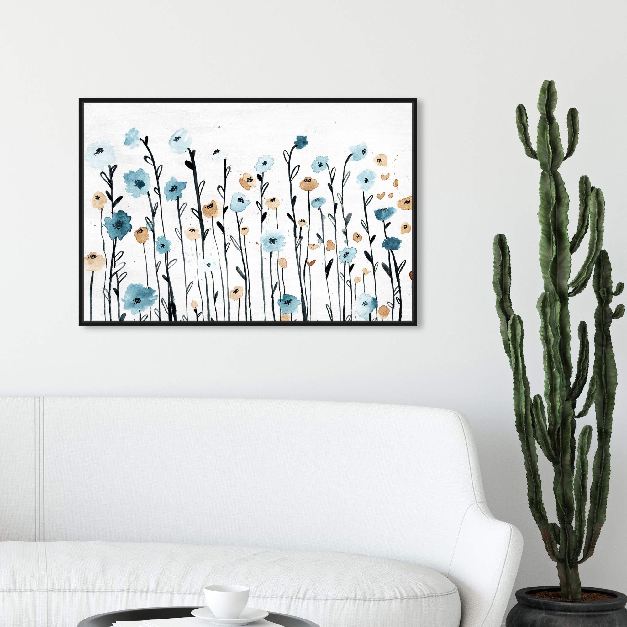 Oliver Gal Floral Botanical Wall Art Decor - Blue & White Canvas Print 30x20 Inches - Modern Home & Office Decor for Living Room, Bedroom, Dining Area
