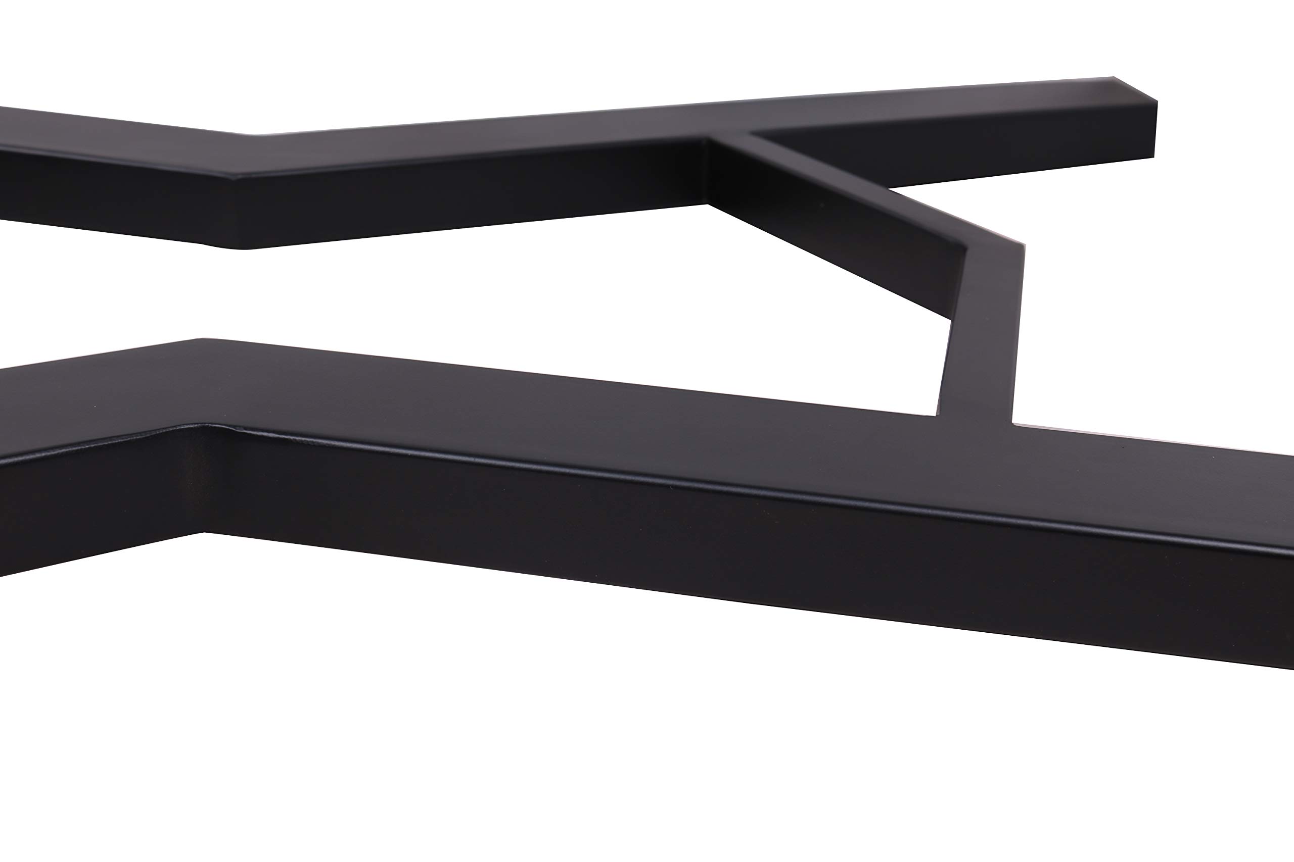 2 Pack Black Steel Dining Table Legs - Heavy Duty Industrial Style for Office Desk, Computer Workstation & Kitchen Furniture - Modern Home & Commercial Use
