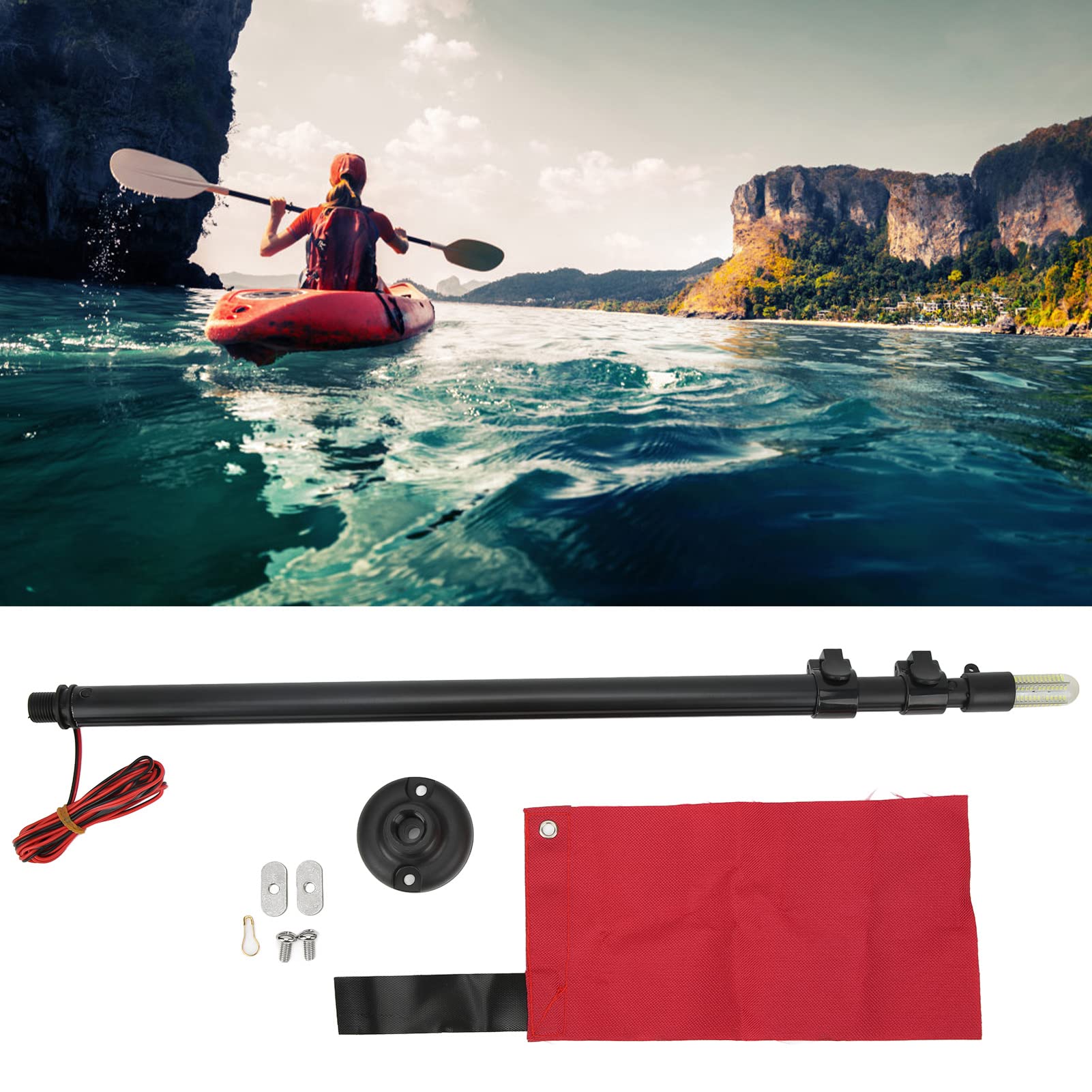 Kayak Safety Flag Light Set - 19W Waterproof for Boating & Canoeing
