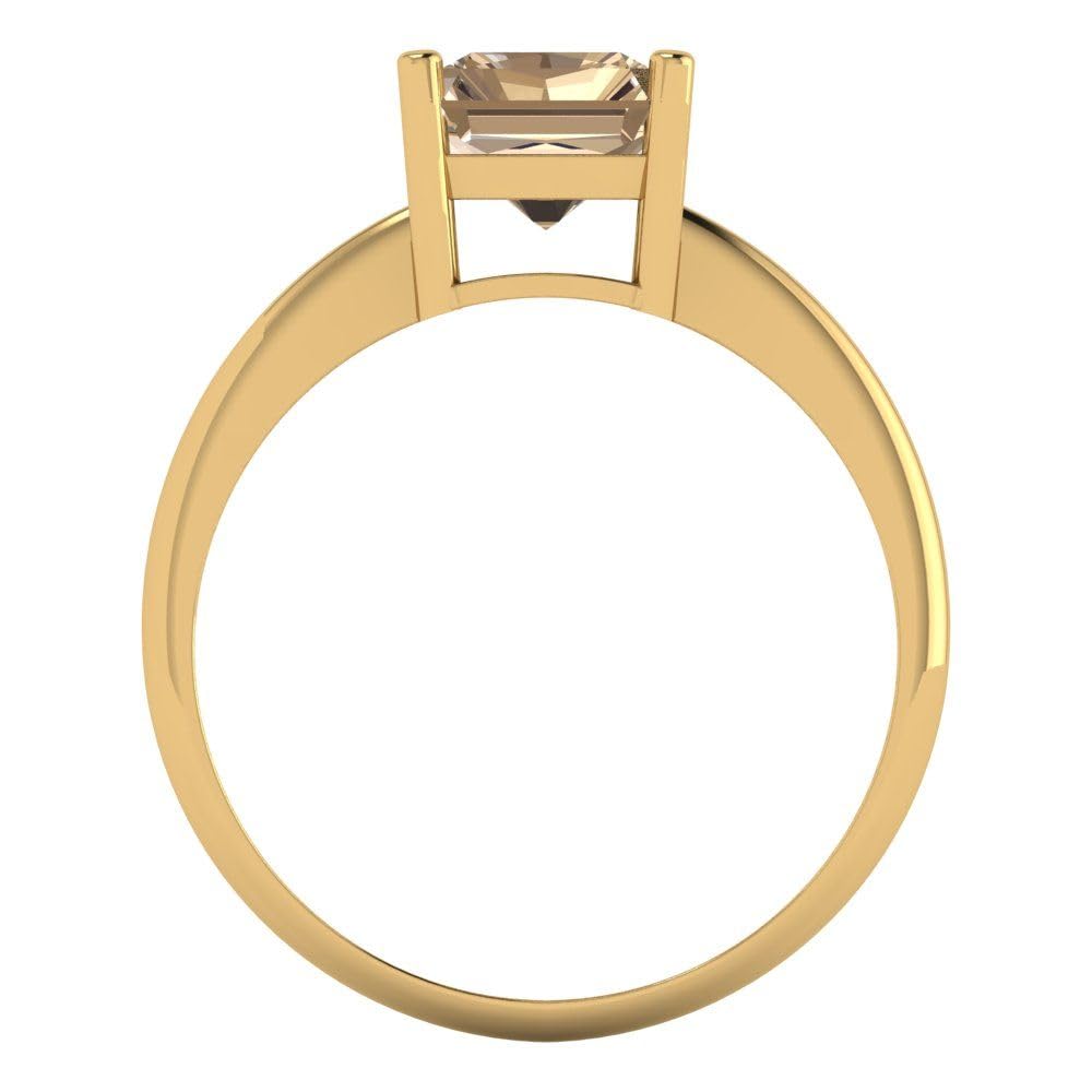 2.5ct Radiant Cut Yellow Moissanite Engagement Ring in 14k Gold for Wedding & Anniversary