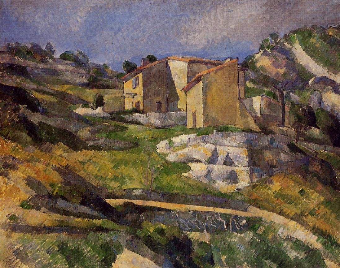 Paul Cezanne Houses in Provence - Riaux Valley Near L'Estaque Art Reproduction - 16x20 Inch Premium Canvas Wall Art Print - Perfect for Living Room, Bedroom & Office Decor