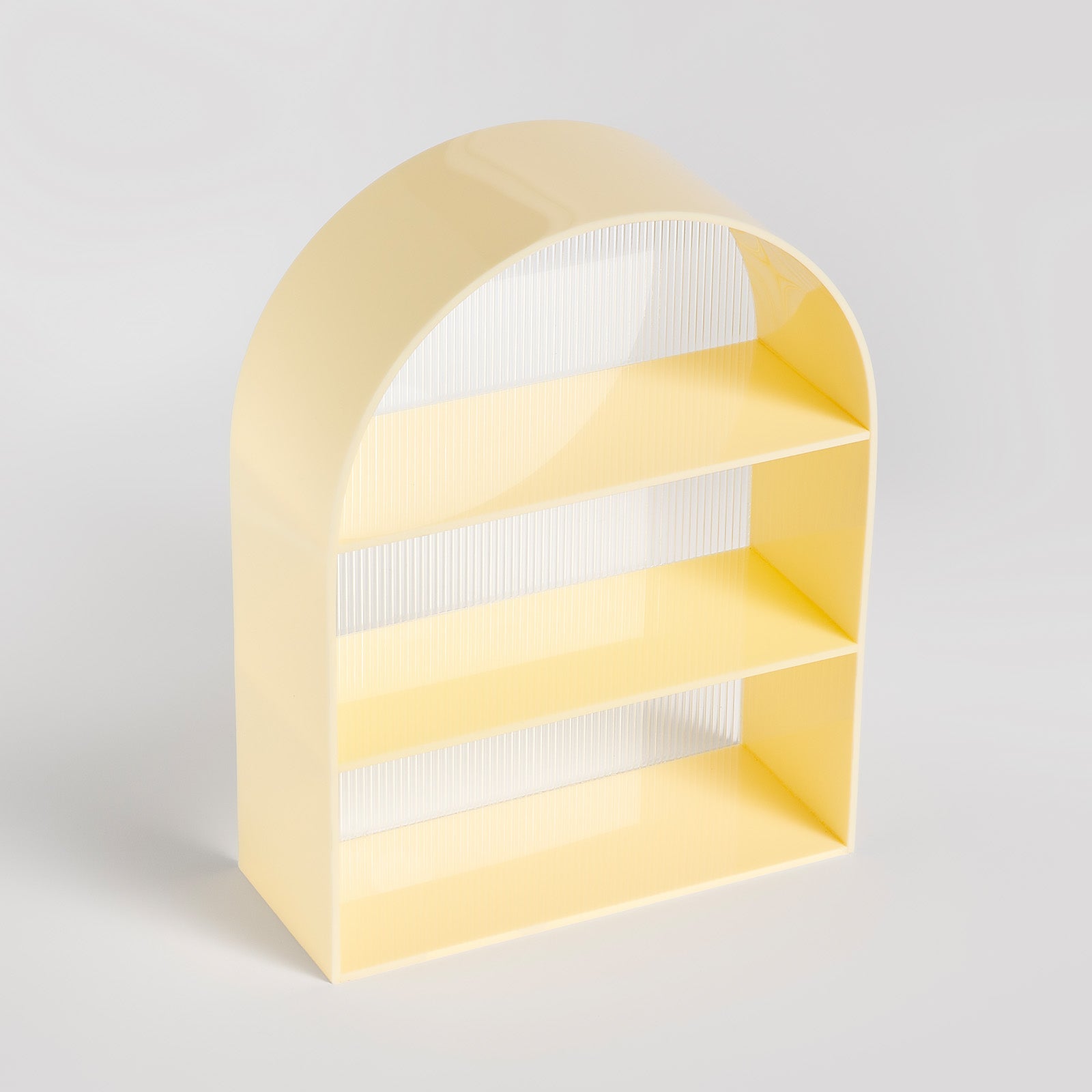 Ventray Home Arched Acrylic Desktop Storage Rack - Yellow Organizer for Office Supplies, Makeup, Pens | Perfect for Desk Organization & Small Space Storage