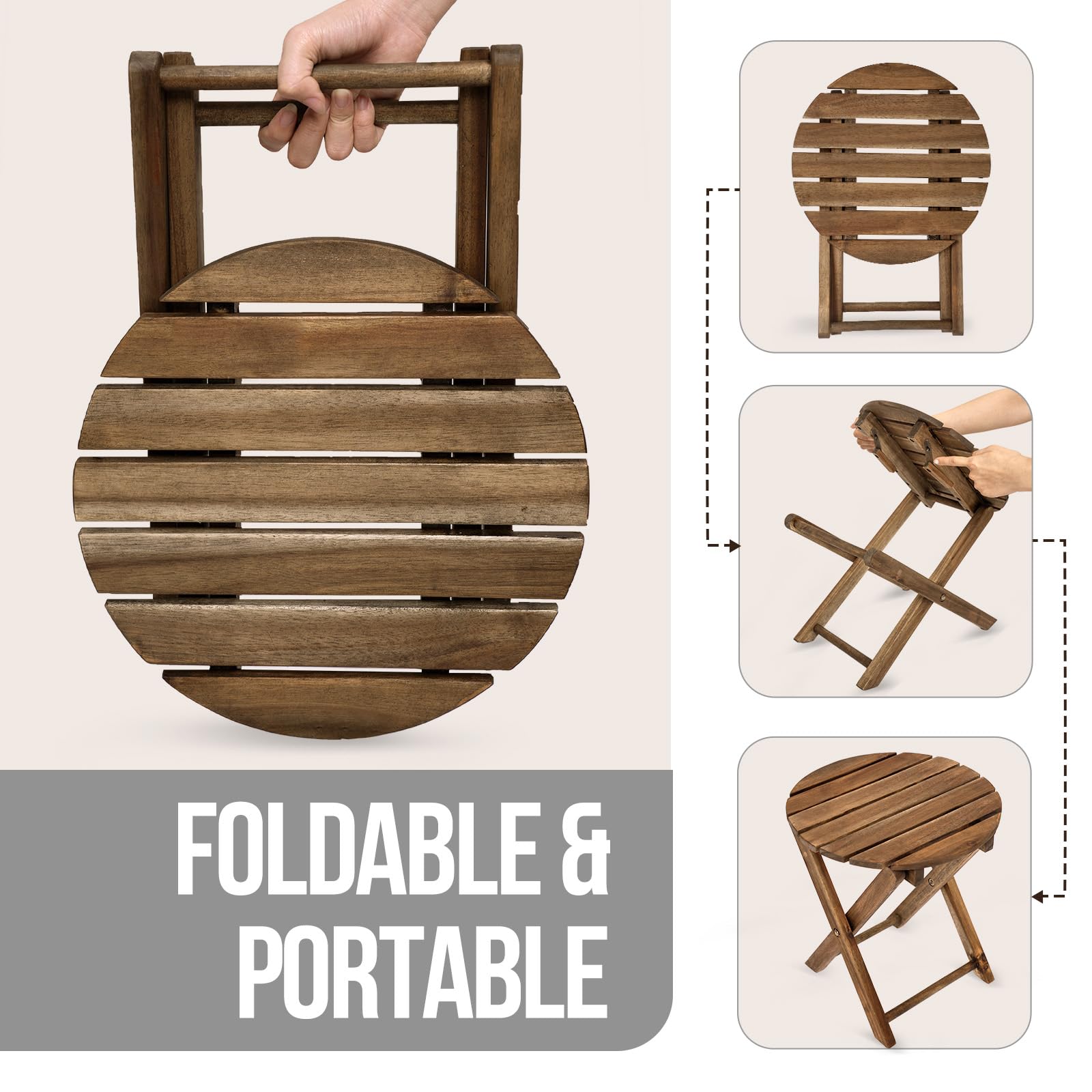 Timberholm Set of 2 Outdoor Folding Side Tables - 13.6