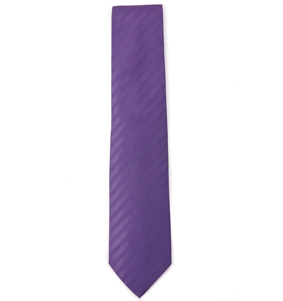 Isaia Purple Ribbon Striped Silk Tie for Men - Luxury Italian Necktie for Business, Weddings & Formal Occasions