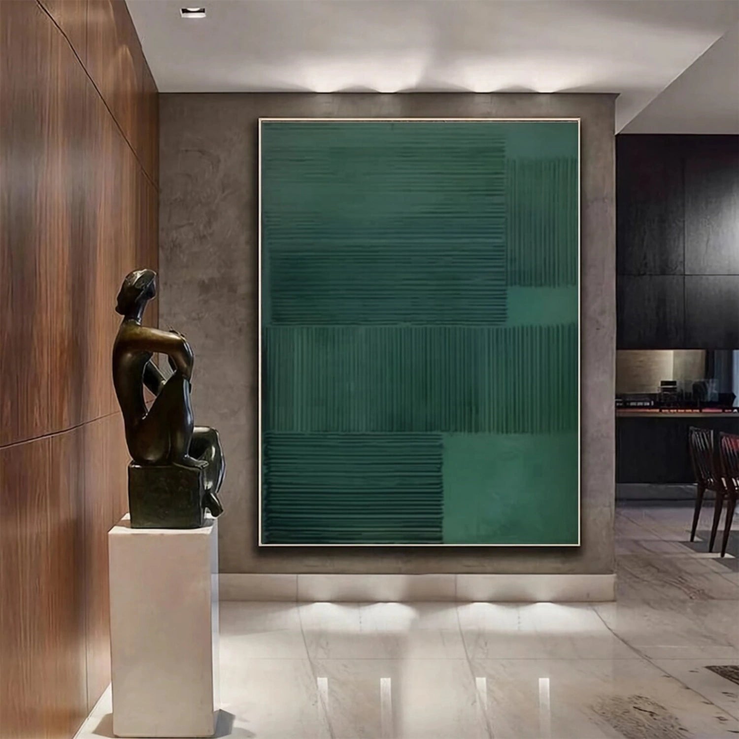 Blue & Green Abstract Wall Art Print #BG123 - Modern Home Decor for Living Room, Bedroom & Office