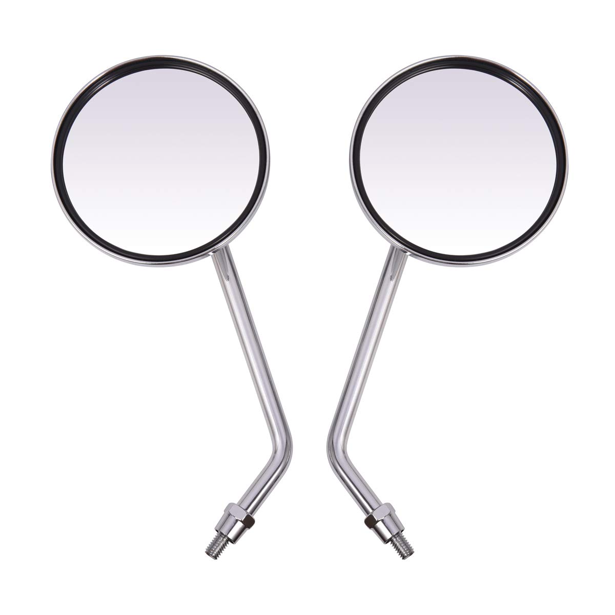 8MM/10MM Chrome Motorcycle Handlebar Rear View Side Mirrors - Universal Fit for Aprilia, Honda, Kawasaki, Suzuki Cruiser & Scooter - Durable Adjustable Mirrors for Better Road Visibility & Safety Riding