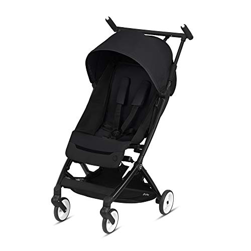 Cybex Libelle Ultra Lightweight Compact Stroller - Foldable Travel Stroller for Airplane Hand Luggage, Fits Car Seats (Sold Separately), Ideal for Infants 6+ Months - Deep Black | Perfect for City Travel, Shopping & Everyday Use