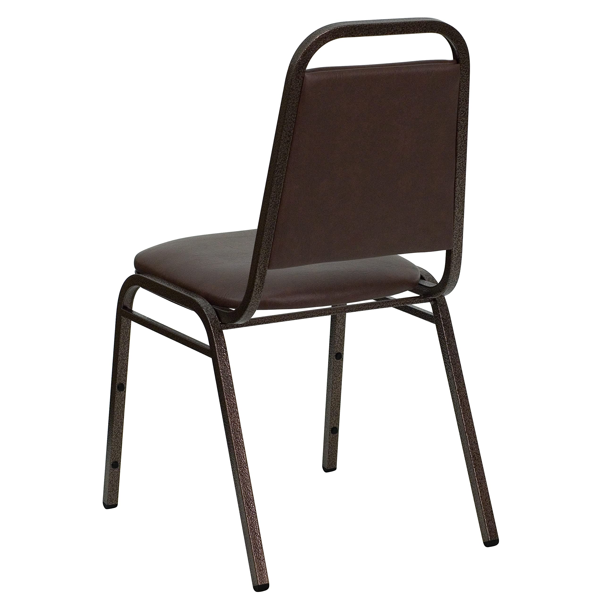 Flash Furniture HERCULES Series Brown Vinyl Stacking Banquet Chair with Copper Vein Frame - Heavy Duty Commercial Use for Weddings, Events & Restaurants