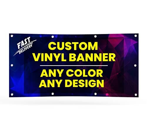 Custom Vinyl Banner Printing - Personalized 5'x10' Large Vinyl Banners for Indoor & Outdoor Use | Perfect for Business Events, Birthday Parties & Decorations | Durable Party Banners by Sticker Factory