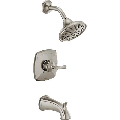 Delta Sandover Tub & Shower Faucet - Brushed Nickel Finish, Single Handle Bathroom Faucet for Bathtub and Shower - Perfect for Modern Bathroom Renovation and Spa-Like Experience