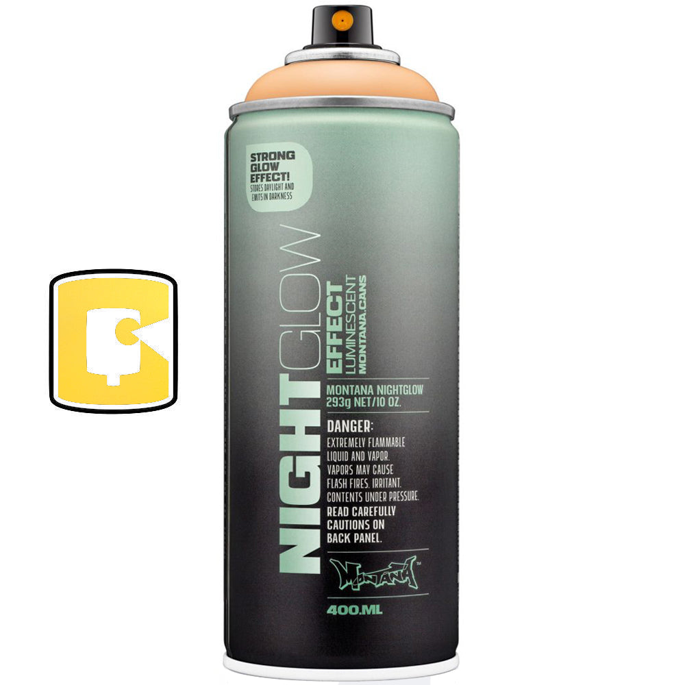 Montana Nightglow 400ML Glow in The Dark Spray Paint - High Visibility Reflective Coating for Safety Signs, Bikes, Helmets & Outdoor Gear