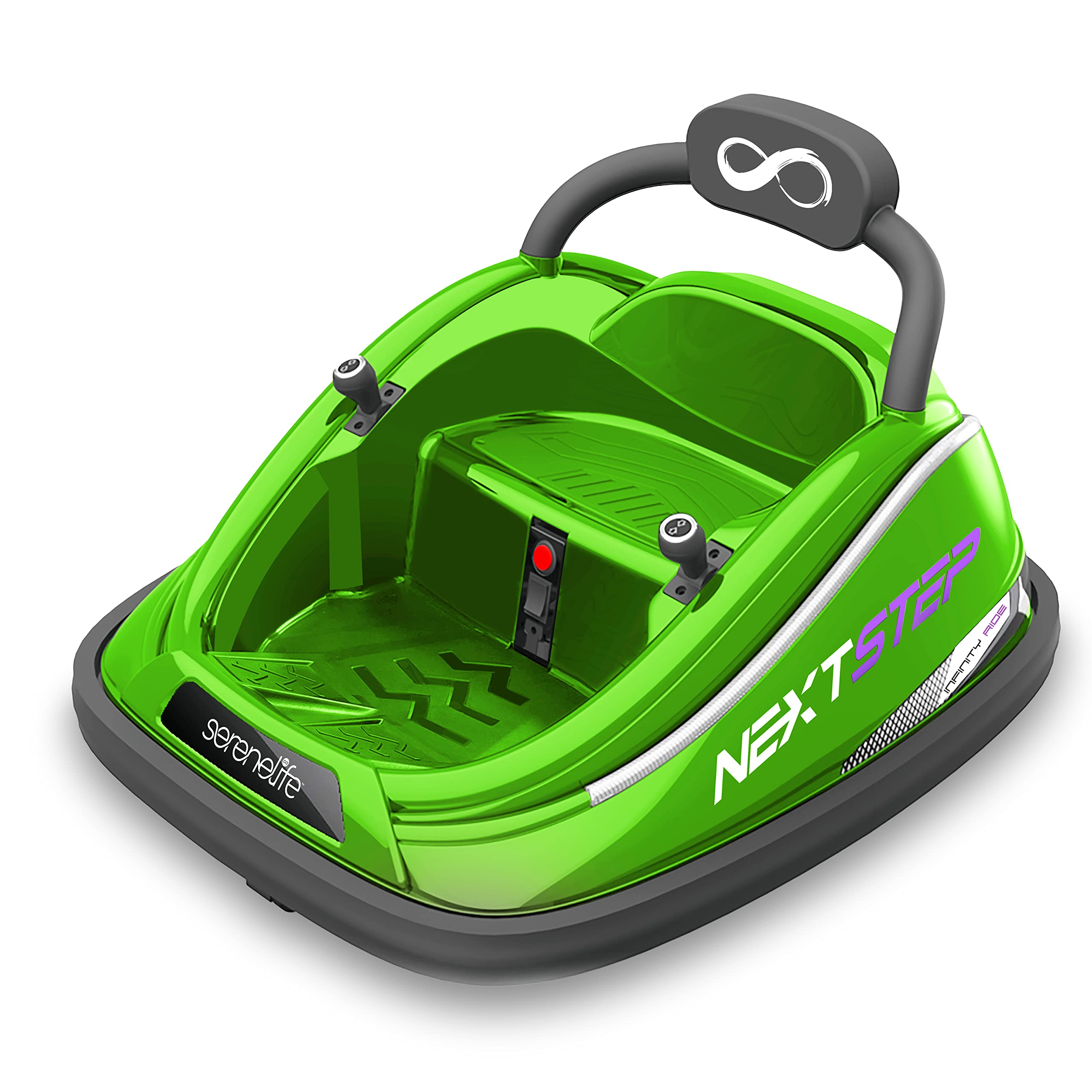Electric Bumper Car for Kids - 12V Rechargeable Battery Powered Ride On Toy with 2 Speed Modes, Parent Remote Control & Safety Belt | 360° Spin, LED Lights, Dual Joystick | Indoor & Outdoor Play for Toddlers (Green)