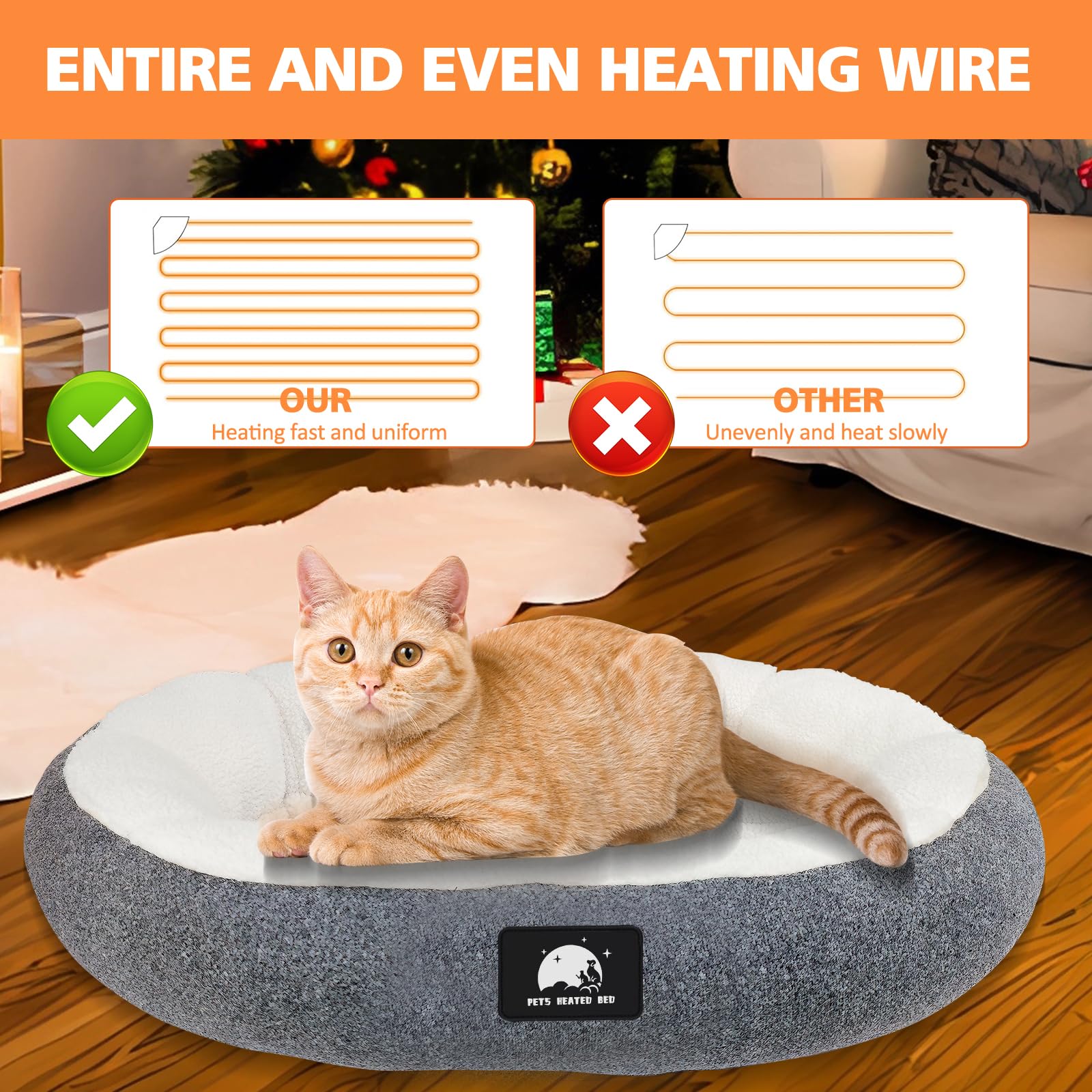 Heated Cat Bed for Small Cats - 19