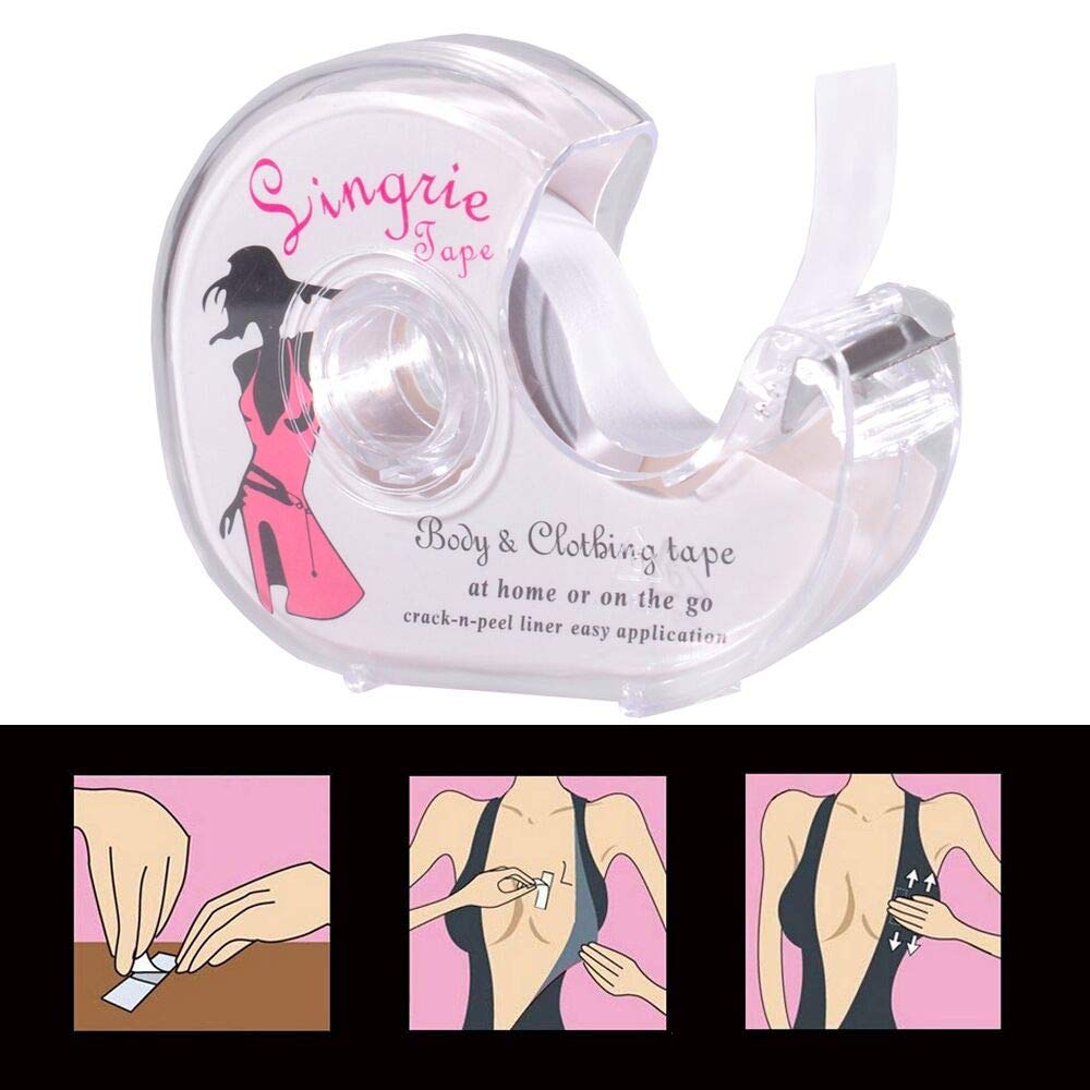 Double Sided Fashion Tape for Women - Invisible Bra & Clothing Adhesive - Transparent Tape Dispenser for Lingerie, Dresses, Tops - Perfect for Weddings, Parties & Everyday Wear