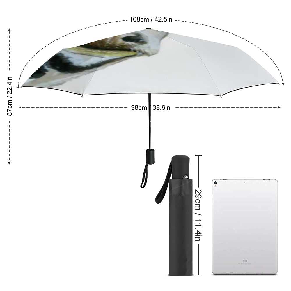 Windproof Compact Travel Umbrella - Automatic Open/Close Watercolor Painted Cow Design - Lightweight Folding Rain & Golf Umbrella for Men & Women - Perfect for Commuting, Travel & Outdoor Activities