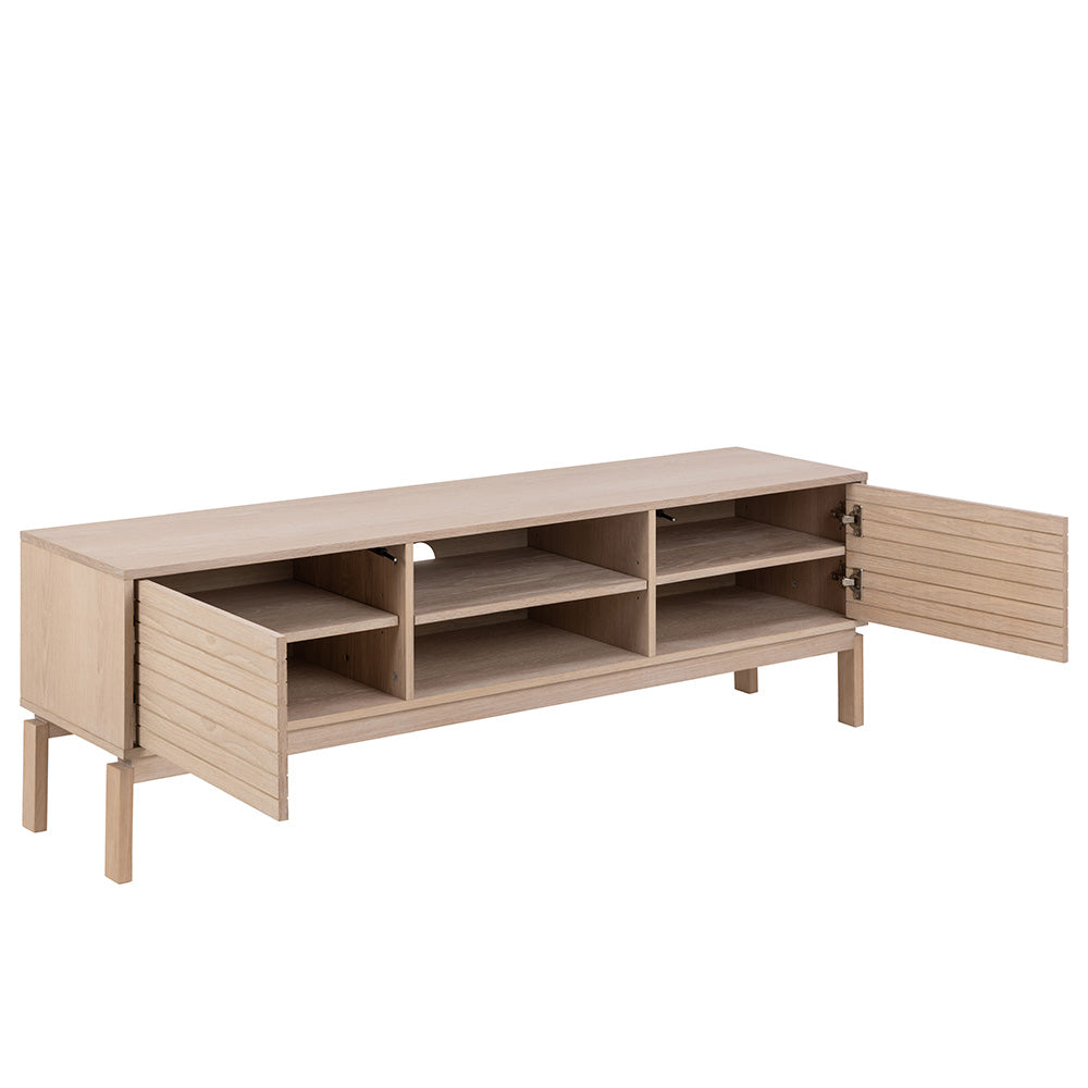 160cm Oak Entertainment TV Unit - Modern TV Stand with Storage for Living Room & Home Theater