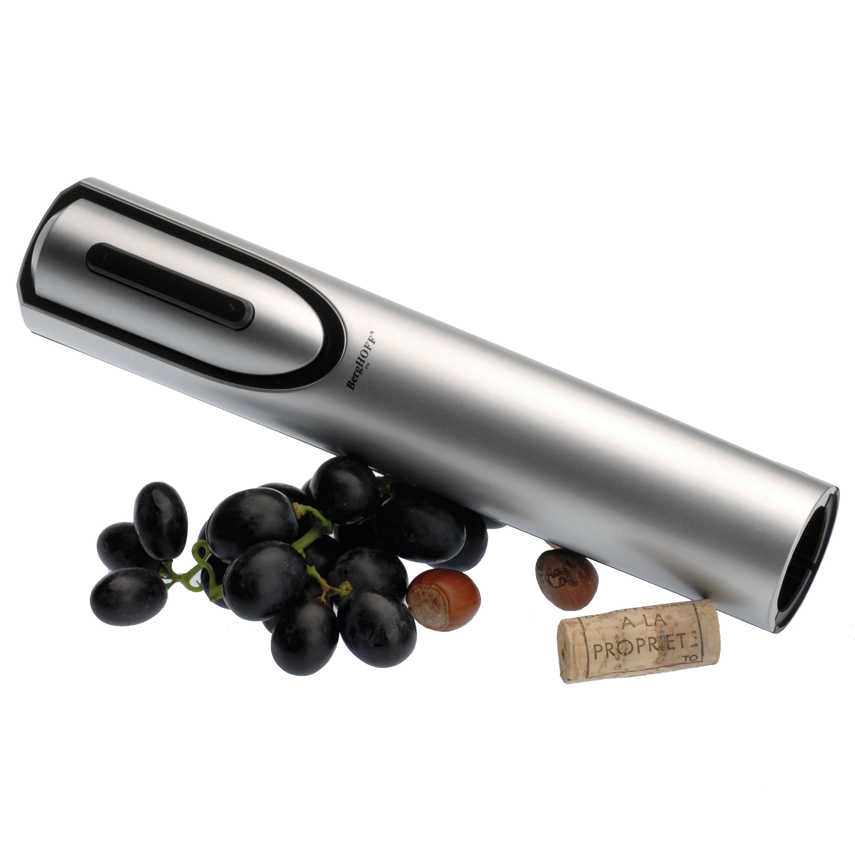 BergHOFF Geminis Rechargeable Electric Wine Opener - Cordless Corkscrew with LED Light & Foil Cutter - Perfect for Parties, Weddings & Home Entertaining