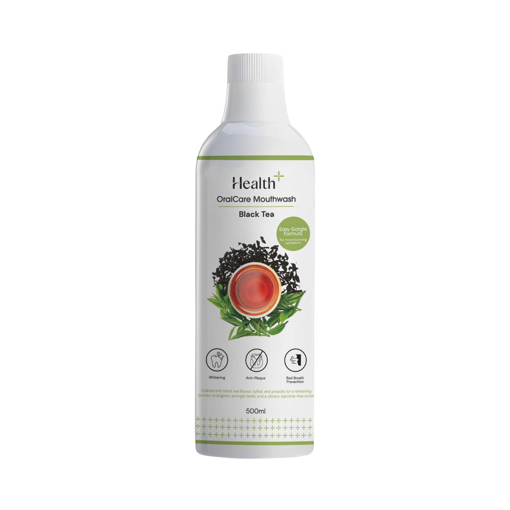 JML Health+ 500ml Black Tea Flavor Oral Care Mouthwash for Fresh Breath & Plaque Control - Ideal for Daily Oral Hygiene & Post-Meal Freshness