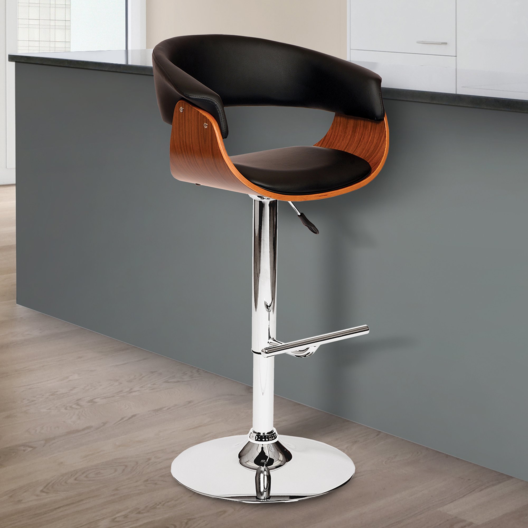 Thalia Barstool - Modern Black Bar Stool with Adjustable Height for Kitchen Island, Breakfast Bar & Home Decor | Durable & Comfortable Seating