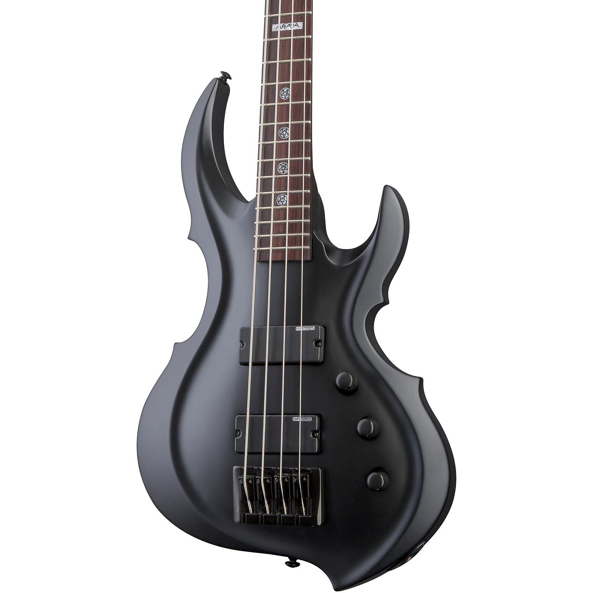 ESP LTD 4-String Tom Araya Signature Electric Bass Guitar - Black Satin Finish | Professional Bass for Metal, Rock & Stage Performances
