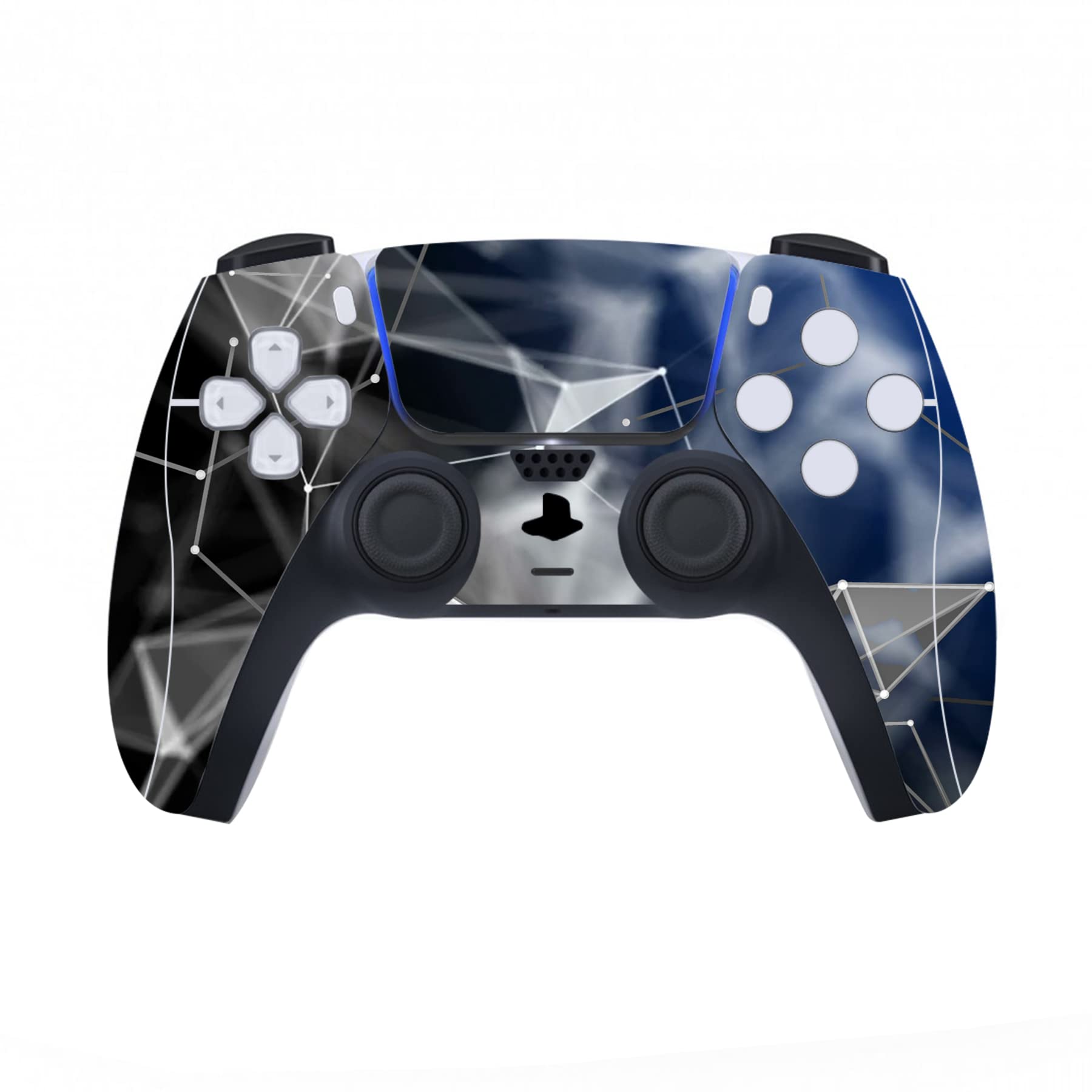 PlayVital 3D Polygon Full Skin Decal Set for PS5 Console Disc Edition - Protective Vinyl Stickers for PS5 Controller, Charging Station, Headset & Media Remote - Gaming Accessories for Enhanced Style & Protection