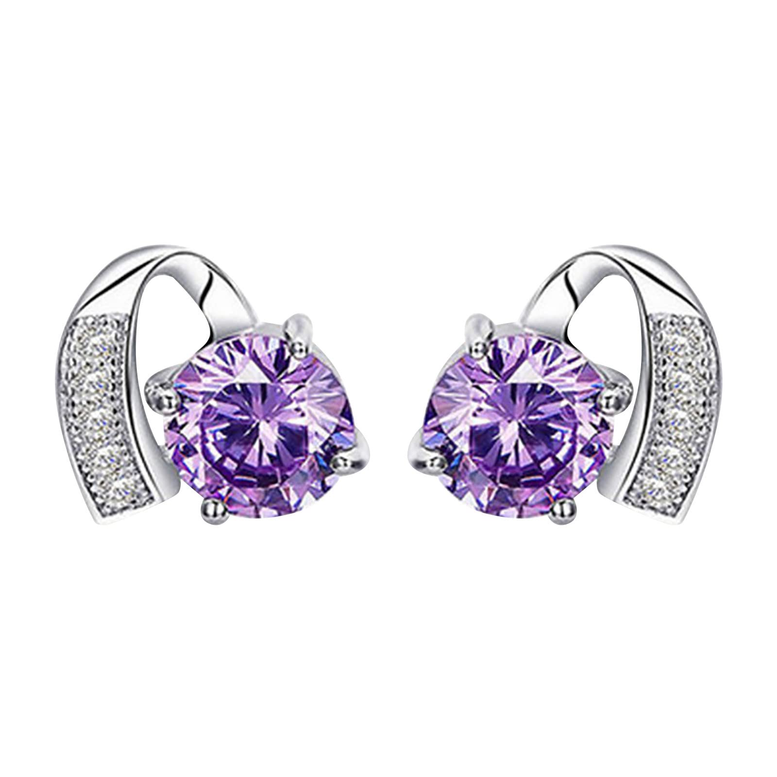 Trendy Purple Diamond Earrings for Teen Girls | Minimalist Piercing Studs | Nose Cuffs & Dangling Earrings | Perfect for Parties, Gifts & Everyday Wear