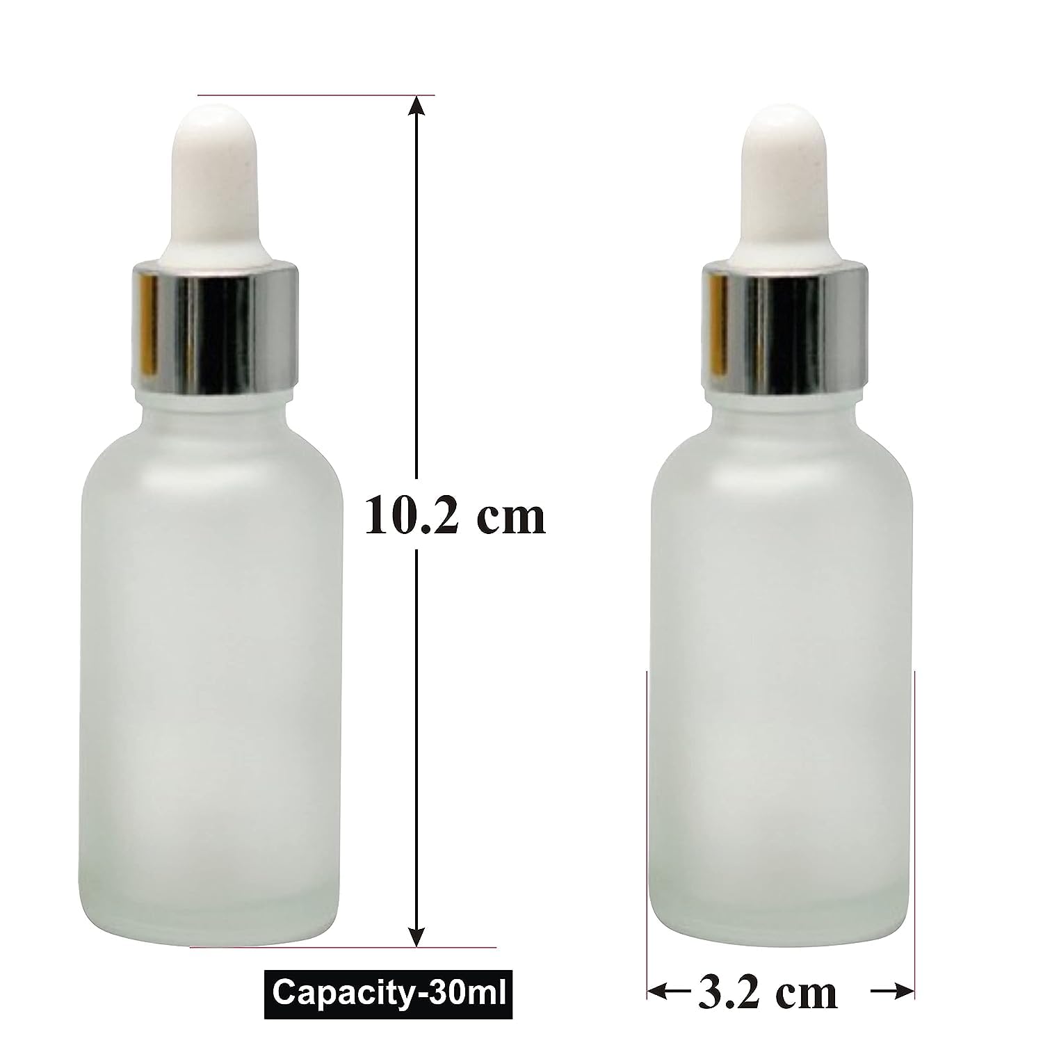 Premium 30ml Silver Plated Glass Dropper Bottles for Essential Oils, Perfumes & Serums - Leakproof Aromatherapy Containers with Glass Pipette (Pack of 3) - Perfect for DIY Beauty Products, Home Fragrance Blending & Travel Size Storage