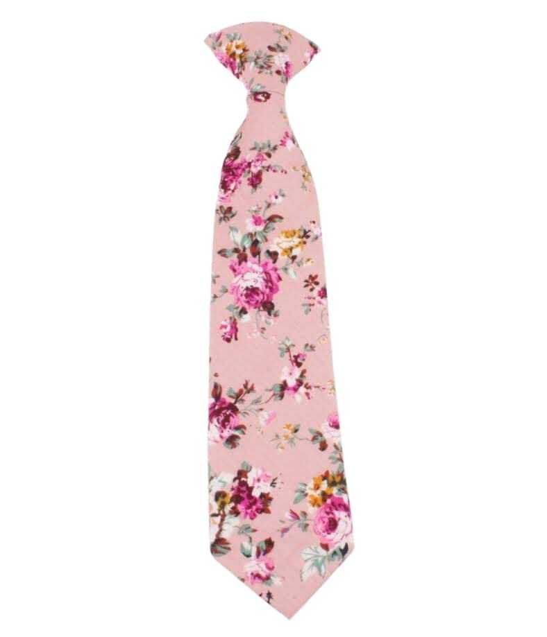 Kids Floral Clip-On Tie - 2.3 Inch Adjustable Bow Tie for Boys & Girls - Perfect for Weddings, School Photos & Special Occasions