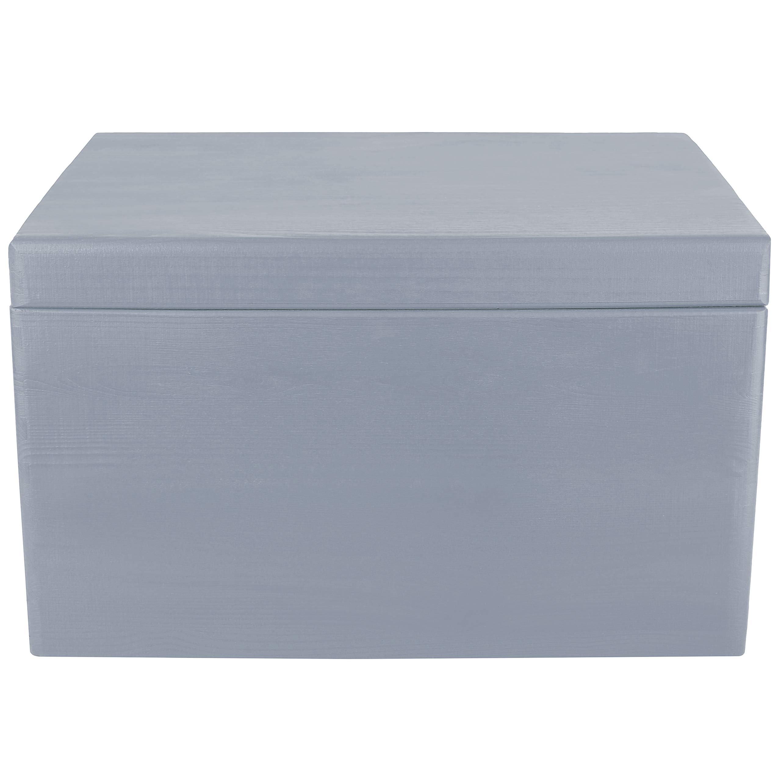 Large Grey Wooden Storage Box with Hinged Lid - 15.8 x 11.8 x 9.44 Inches | Multi-Purpose Keepsake Chest for Tools, Dog Toys, Shoes, Clothes & Kitchen Storage | Perfect for Home Organization, Gift Wrapping & Document Storage