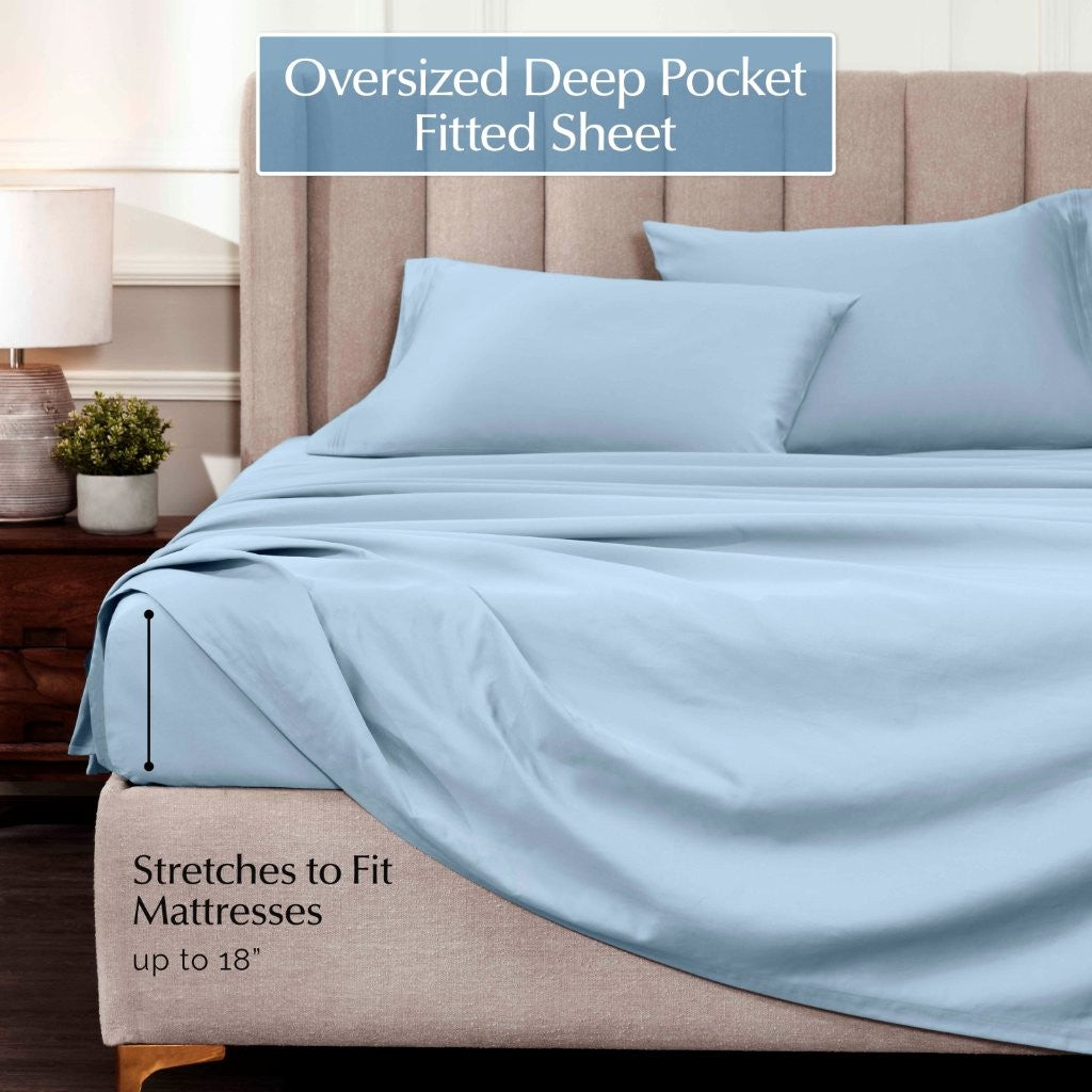 Premium 1000 Thread Count Egyptian Cotton Sheet Set - Eco-Friendly, Breathable & Hypoallergenic - Perfect for Luxury Bedding & Hot Sleepers