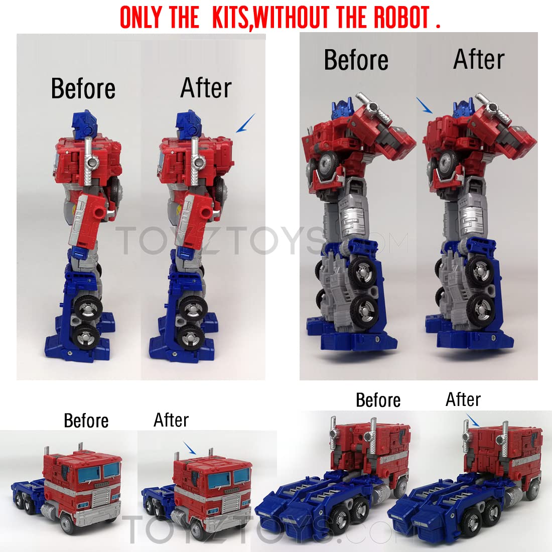 Earthrise Optimus Prime Red Backpack Upgrade Kit - Transformers G1 Toy Accessory for Enhanced Display & Play Scenes