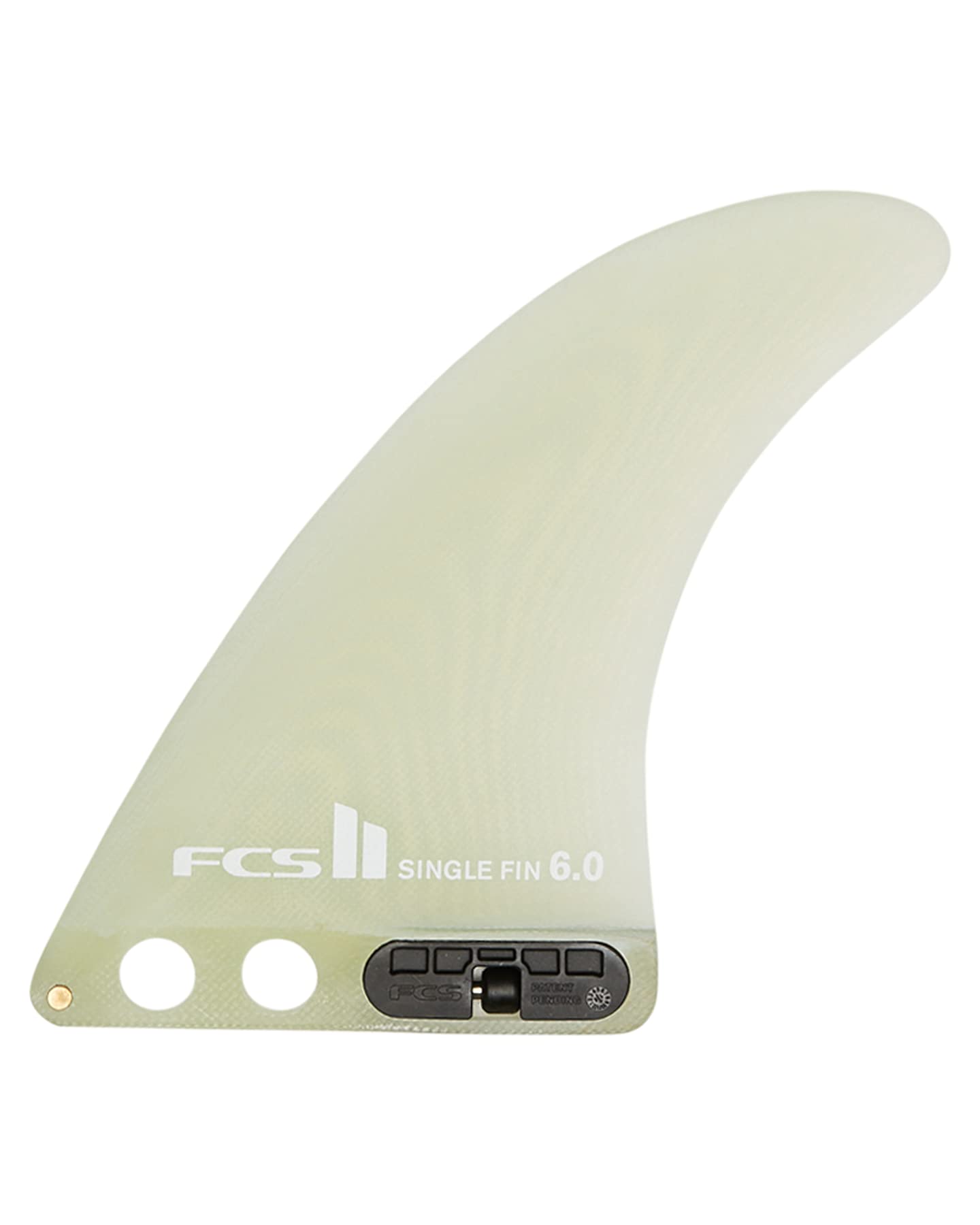 FCS II Single Performance Glass Longboard Fin - Clear Surfboard Fin for Smooth Riding & Control - Perfect for Cruising, Carving & Small Waves