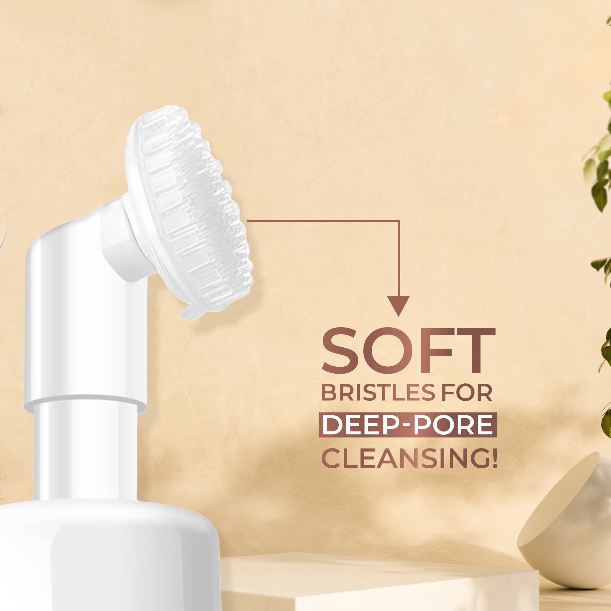 Just Herbs Anti Acne Foaming Face Wash for Men & Women - Tea Tree & Mint Oil Control, Glowing Skin Cleanser with Brush (100ml) - Perfect for Daily Skincare Routine & Acne-Prone Skin