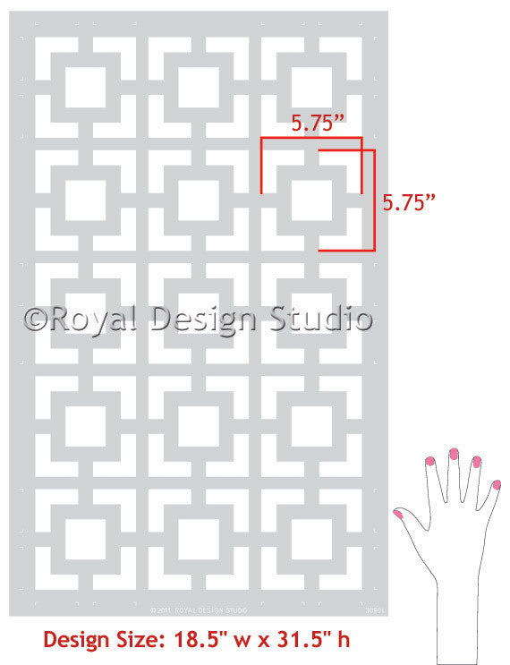 Hollywood Squares Stencil - Reusable DIY Craft Template for Painting, Woodworking & Home Decor | Perfect for Wall Art, Furniture, and DIY Projects