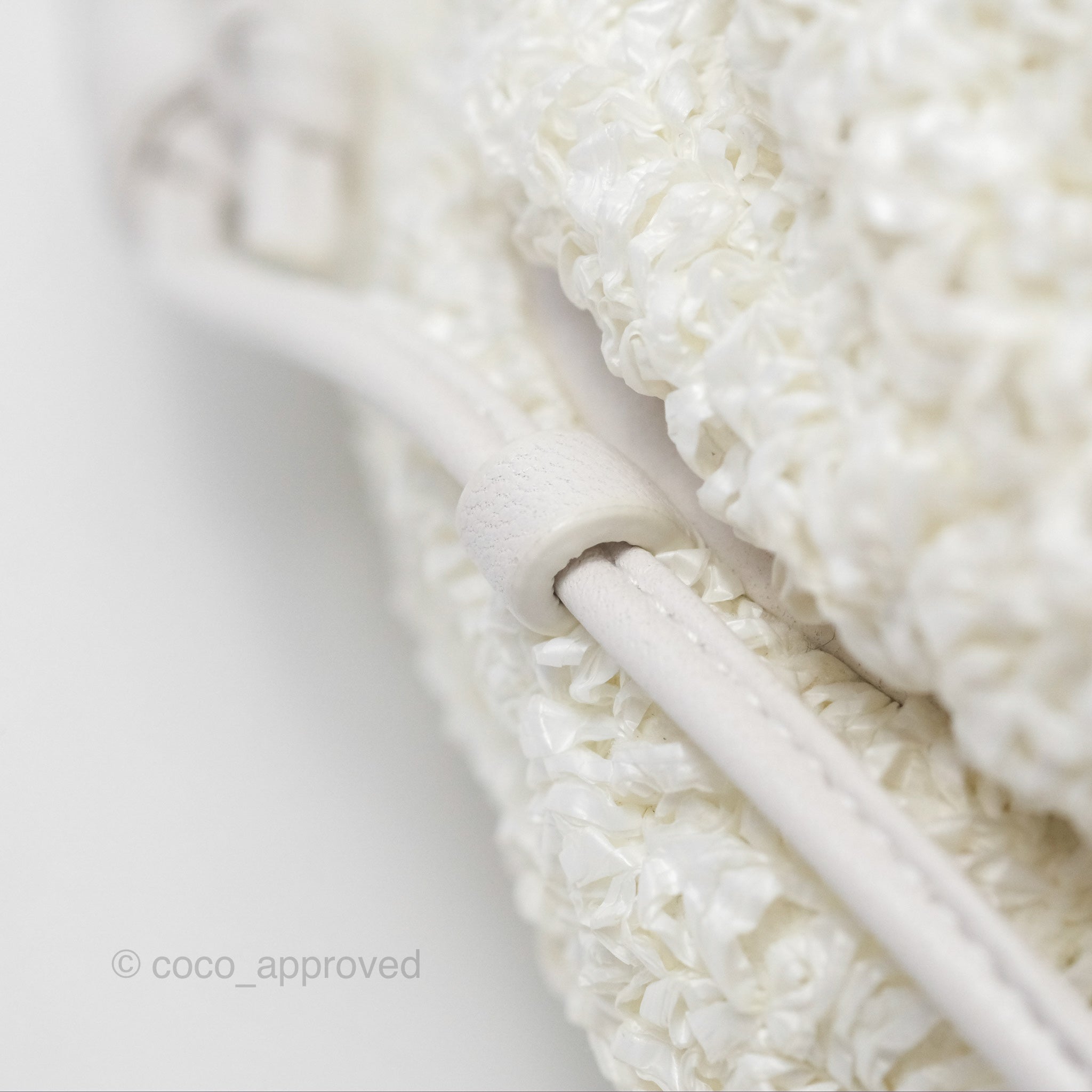 Bottega Veneta Mini Pouch Boucle Raffia Bag in White - Perfect for Summer Outings & Beach Vacations