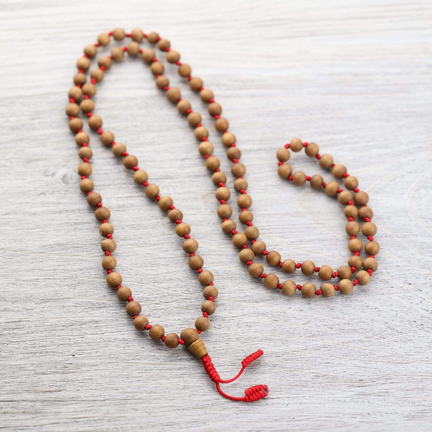 Authentic Hand-Knotted Sandalwood Mala Beads - 108 Prayer Beads for Meditation, Yoga & Spiritual Healing | Premium Buddhist & Hindu Prayer Necklace for Mindfulness & Stress Relief