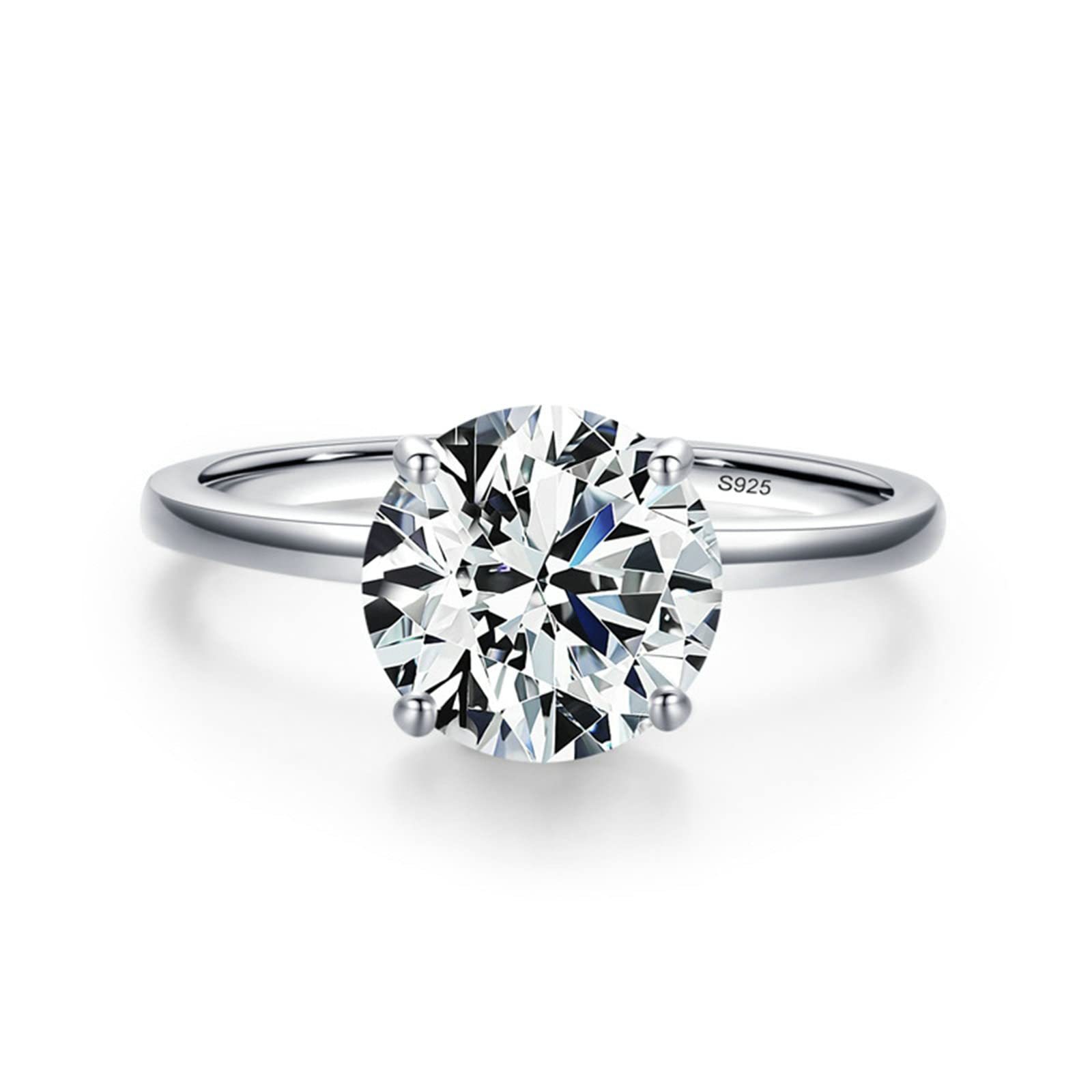 Gualiy 925 Sterling Silver Ring - Elegant Wedding Band & Fashion Jewelry with Cubic Zirconia, Size 5-9 - Perfect for Engagement, Anniversary & Everyday Wear