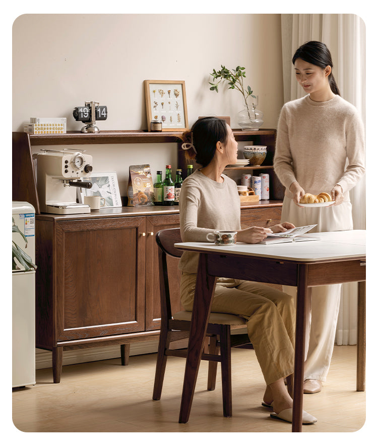 Stylish Oak Solid Wood Modern Dining Sideboard Buffet Cabinet - Perfect for Dining Room Storage & Entertaining