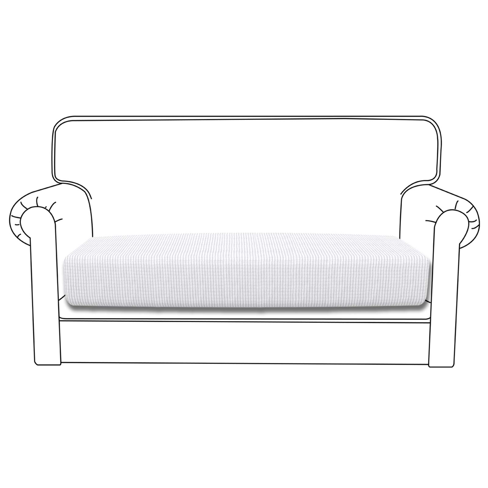 Stretch Loveseat Cushion Cover - Soft Elastic Sofa Slipcover Protector for Furniture (Snow White) | Perfect for Living Room, Bedroom & Home Decor