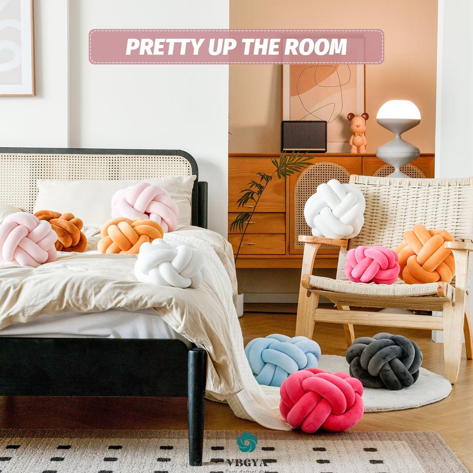 Knot Pillow Ball - Soft Round Knotted Cushion for Bedroom & Sofa Decor