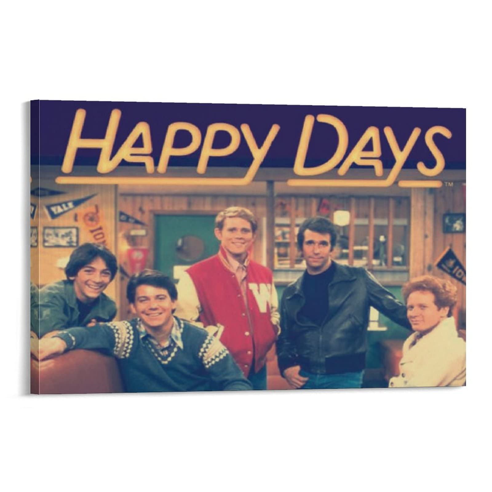 Happy Days 70s TV Show Movie Poster - Vintage Wall Art Decor (20x30 Inches/50x75cm) - Perfect for Bedroom, Living Room & Man Cave Wall Decoration
