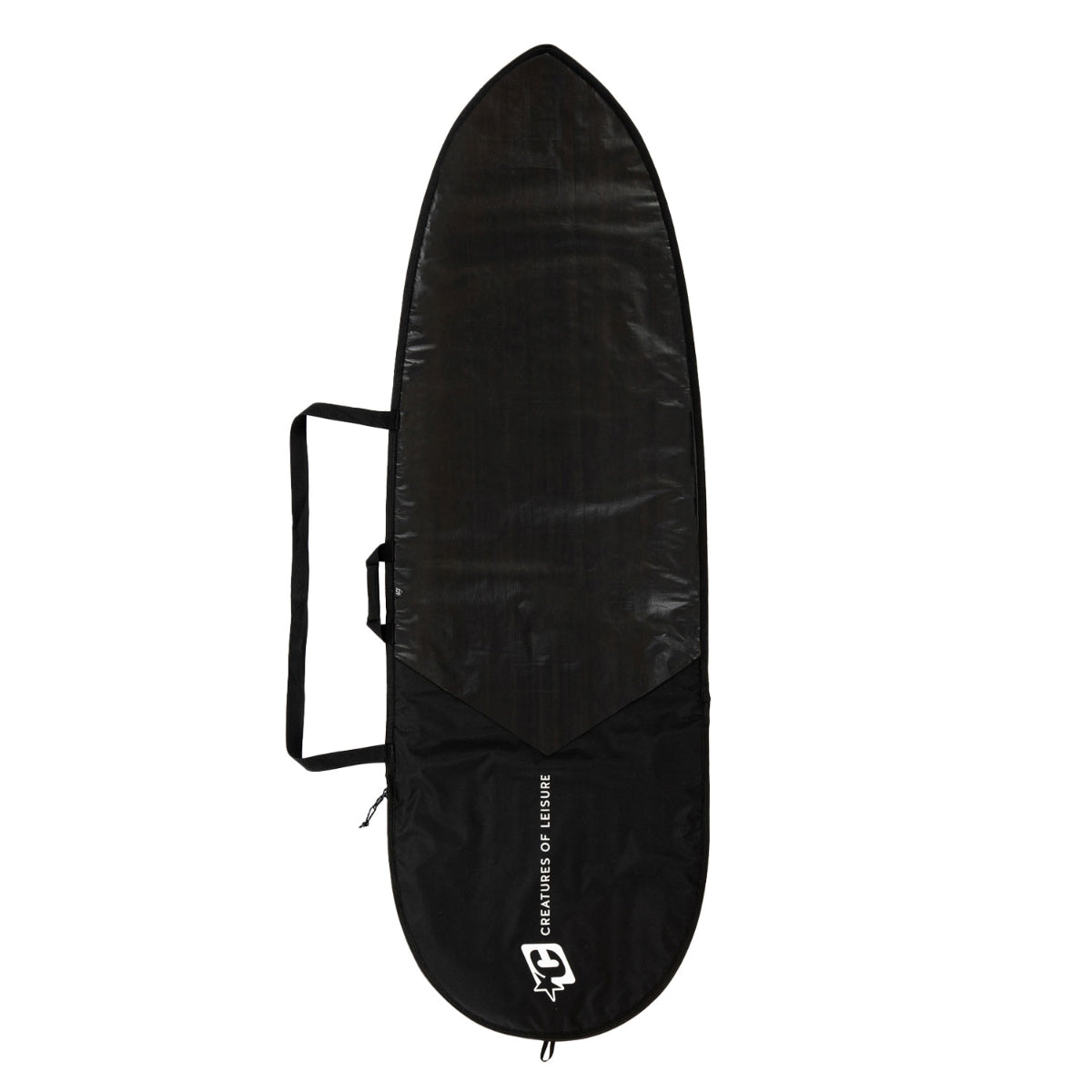 Creatures of Leisure Fish Icon Lite Board Bag - Black Silver Hybrid/Fun Surfboard Cover for Travel & Beach Protection