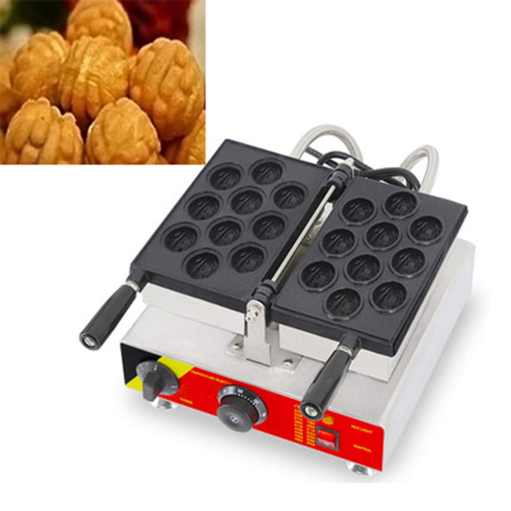 Electric Walnut Waffle Maker Machine - 110V Non-Stick Belgian Waffle Iron for Homemade Walnut Cakes - Perfect for Breakfast, Brunch & Dessert Making