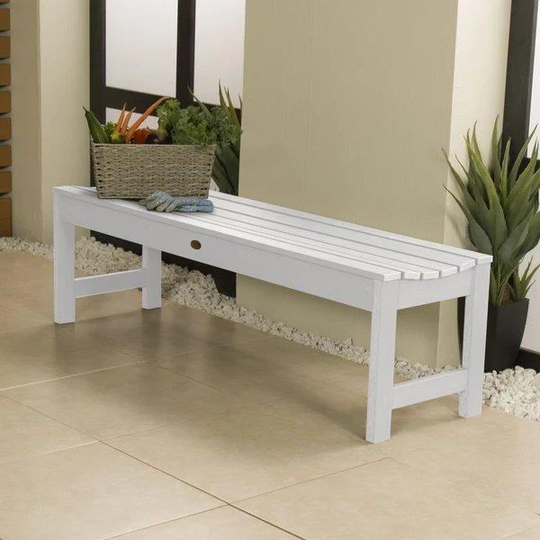 Lehigh Backless Synthetic Wood Picnic Bench - Durable Outdoor Dining Table for Patio, Garden & Park - Perfect for BBQs, Camping & Family Gatherings