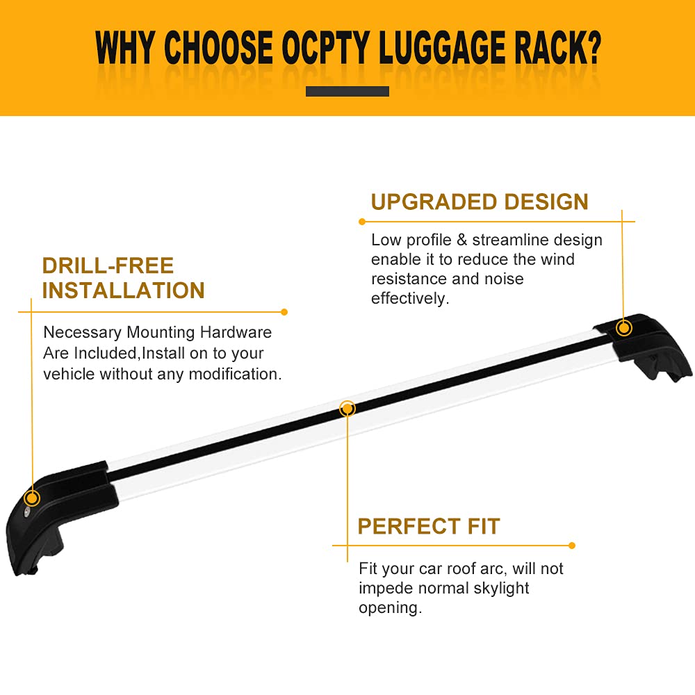 OCPTY Adjustable Roof Rack Cross Bars for Mitsubishi Outlander 2013-2021 - Universal Cargo Carrier with 3-5cm Adjustment Range (Requires Factory Side Rails) | Perfect for Camping, Road Trips & Outdoor Adventures