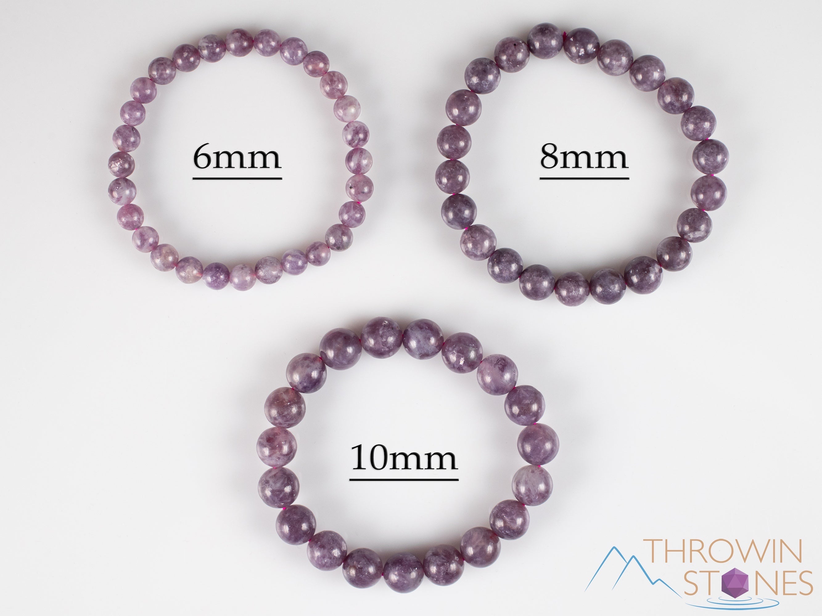 LEPIDOLITE Crystal Bracelet - Round Beads Handmade Healing Jewelry for Stress Relief & Anxiety, Natural Stone Beaded Bracelet for Women, Meditation & Energy Balancing (E0586)