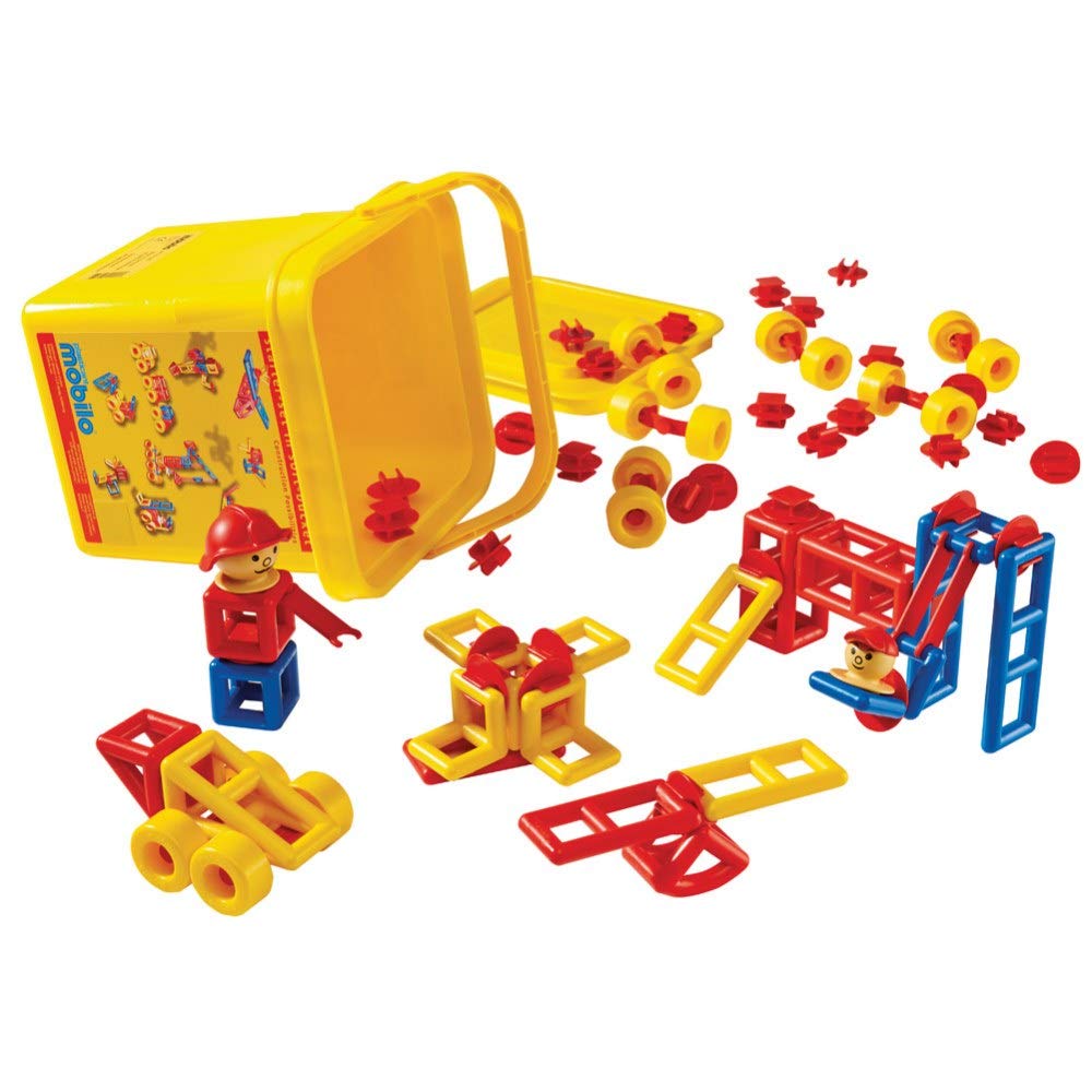 Mobilo Starter Pack Bucket - 86 Piece Construction Building Blocks Set for Kids | STEM Learning Toys | Creative Play for Toddlers & Preschoolers | Perfect for Birthday Gifts & Classroom Activities